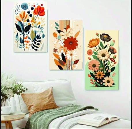 3-Piece Wooden StickyTile Frame Set �8x11 Inch Wall Art Frames with Double Tape