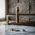 Premium Handheld Ashless Cigarette Holder �Portable Wooden Anti-Ash Car & Desktop Smoking Sleeve Protective Cover