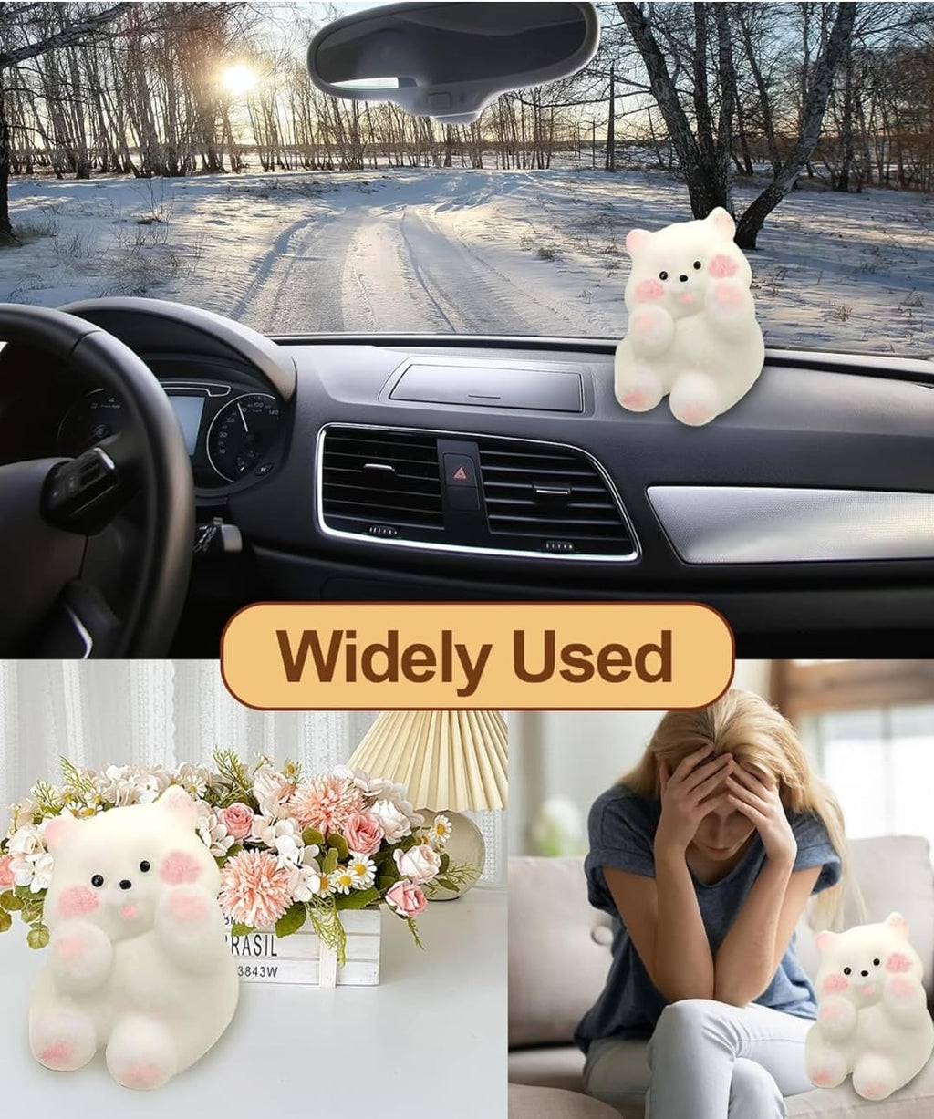 Squishy Stress Relief Funny Novelty Cute Animals Stress Relieving Fidget for Boys Girls Birthday Party Gifts Anxiety&Relaxation for Kids Teenage (White)