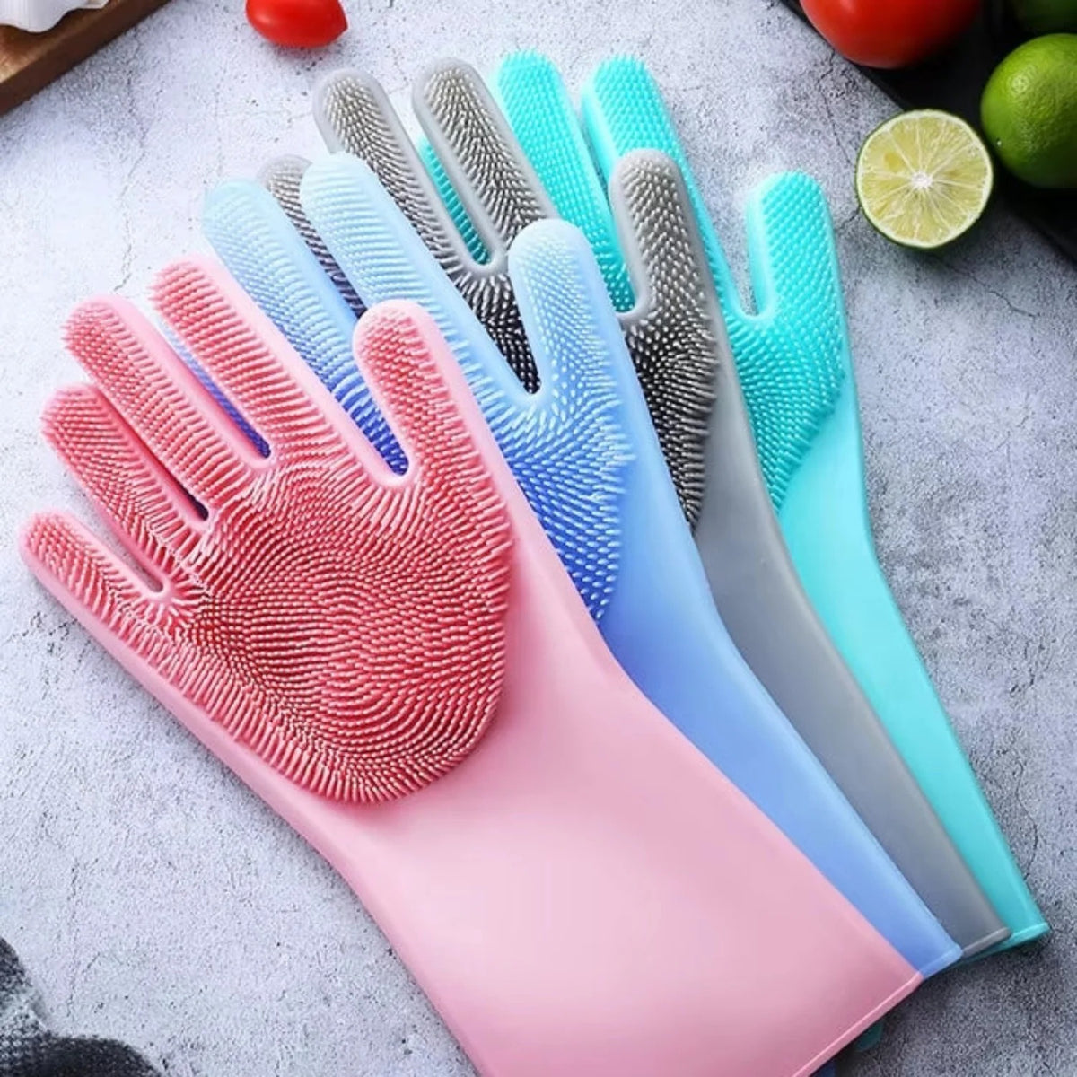 1 Pair Silicone Dishwashing Gloves Durable Quality – photo 4