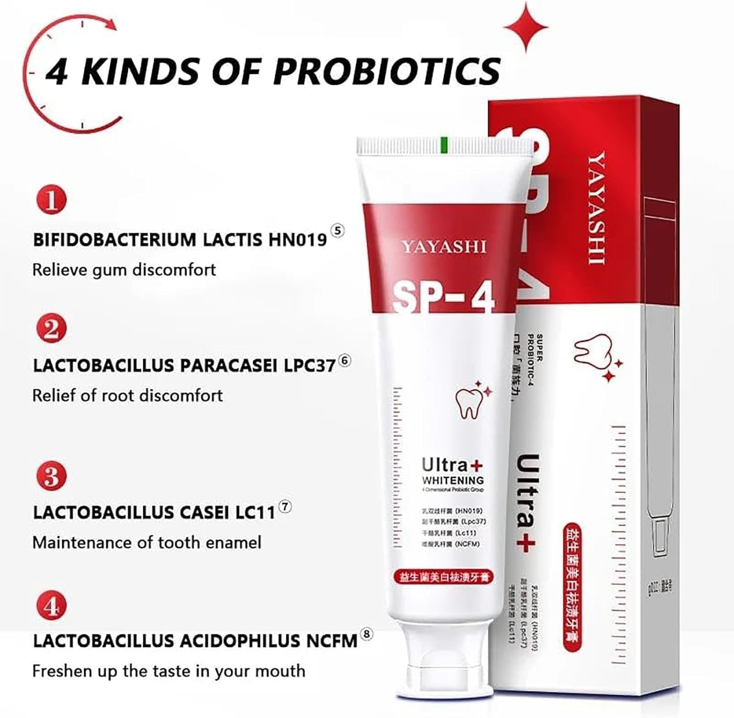 Yayashi SP-4 Ultra Whitening Toothpaste 150ml �Probiotic Stain Remover for Bright, Healthy Teeth