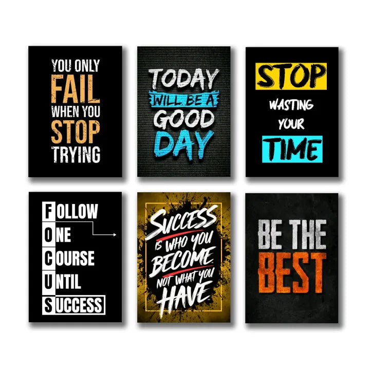 set of 6 Motivational wooden canvas frames – photo 1