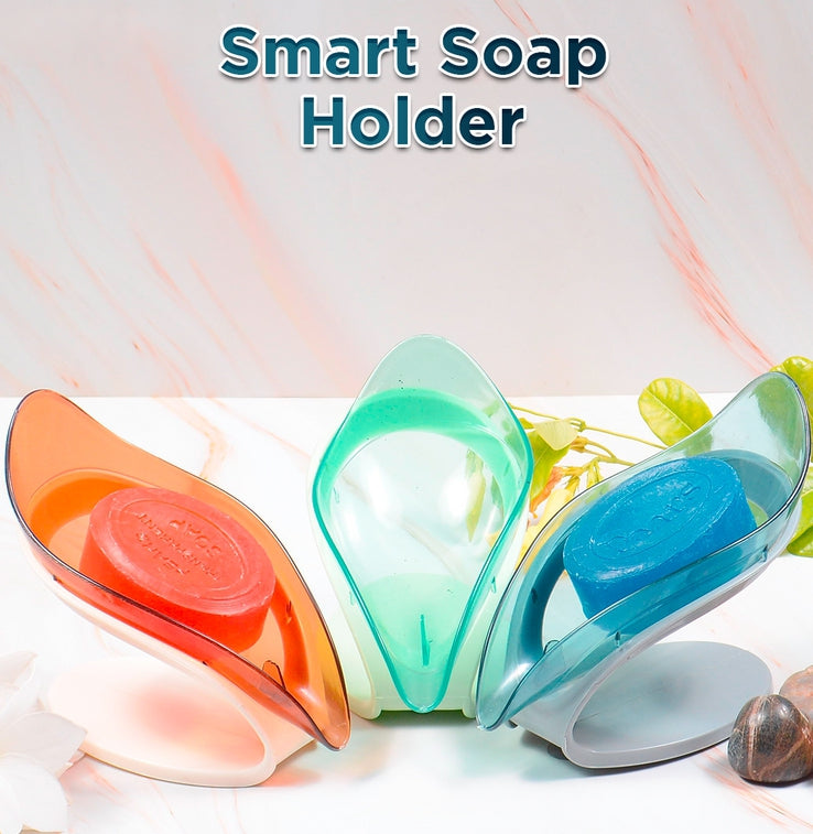 Smart Soap Holder For Bathroom | Wall Mounted Soap Bar, Kitchen, Bathroom �Random Color(1 Pc)