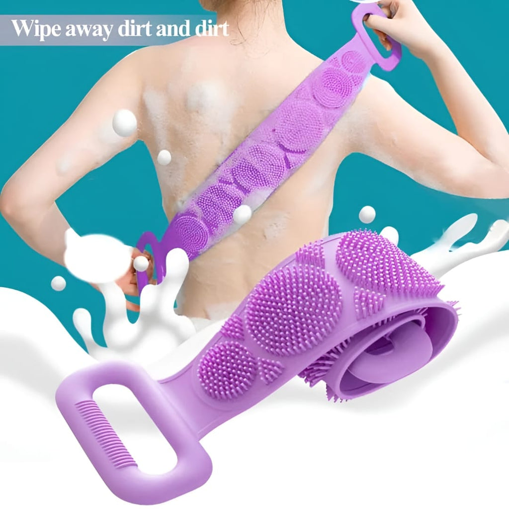 Silicone Bath Brush And Silicone Back Scrubber Care Bundle For Deep Cleansing And Gentle Body Care (Random Color)
