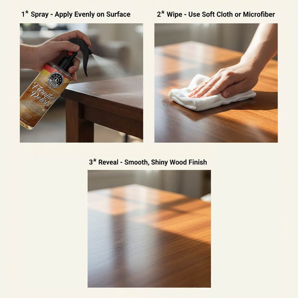 Three Guys Furniture Polish Wood Cleaner And Shine Protector German Engineered Revive Protect And Shine Like New