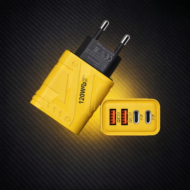 120W GaN Fast Charger 4-Port USB &