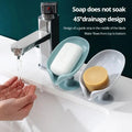 Leaf-Shape Self-Draining Soap Holder �Decorative 45? Slanted Hydraulic Soap Dish with Suction Base (Random Color)