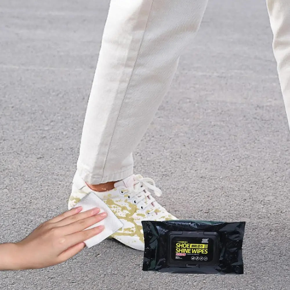 Premium Quick-Shine Shoe Cleaning Wipes (80-Count Pack)