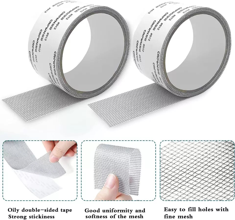 3 Meter - Mesh Roll Tape Window Screen Repair Patch Keep Mosquitoes Out With Anti Insect Self Adhesive Mesh Patch Tape