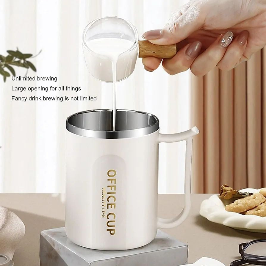 Stainless Steel Coffee Mug | Insulated | Anti-Slip Bottom | With Spoon | Office & Home Use