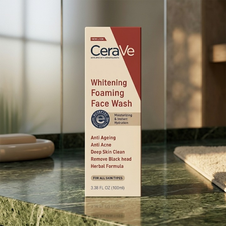 CeraVe Foaming Face Wash �Brightening Cleanser with Ceramides for Normal to Oily Skin (100ml)