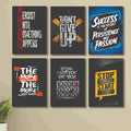 6 PC Wall Decor Cardboard Phototiles With Double Sided Back Sticking Multi Colour Motivational Quotes(8*11size)