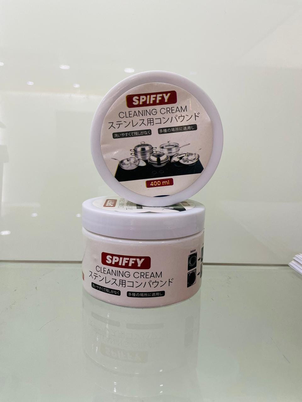 Spiffy Stainless Steel Cookware Cleaning Cream �400ml Powerful Kitchen Utensil & Cookware Cleaner