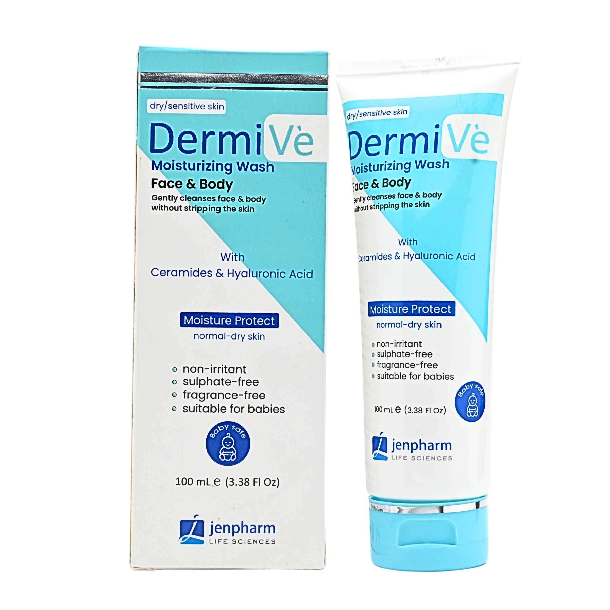 Dermive Moisturizing Wash Face And Body Gentle Formula Reliable Quality Provides Hydration - 100ML