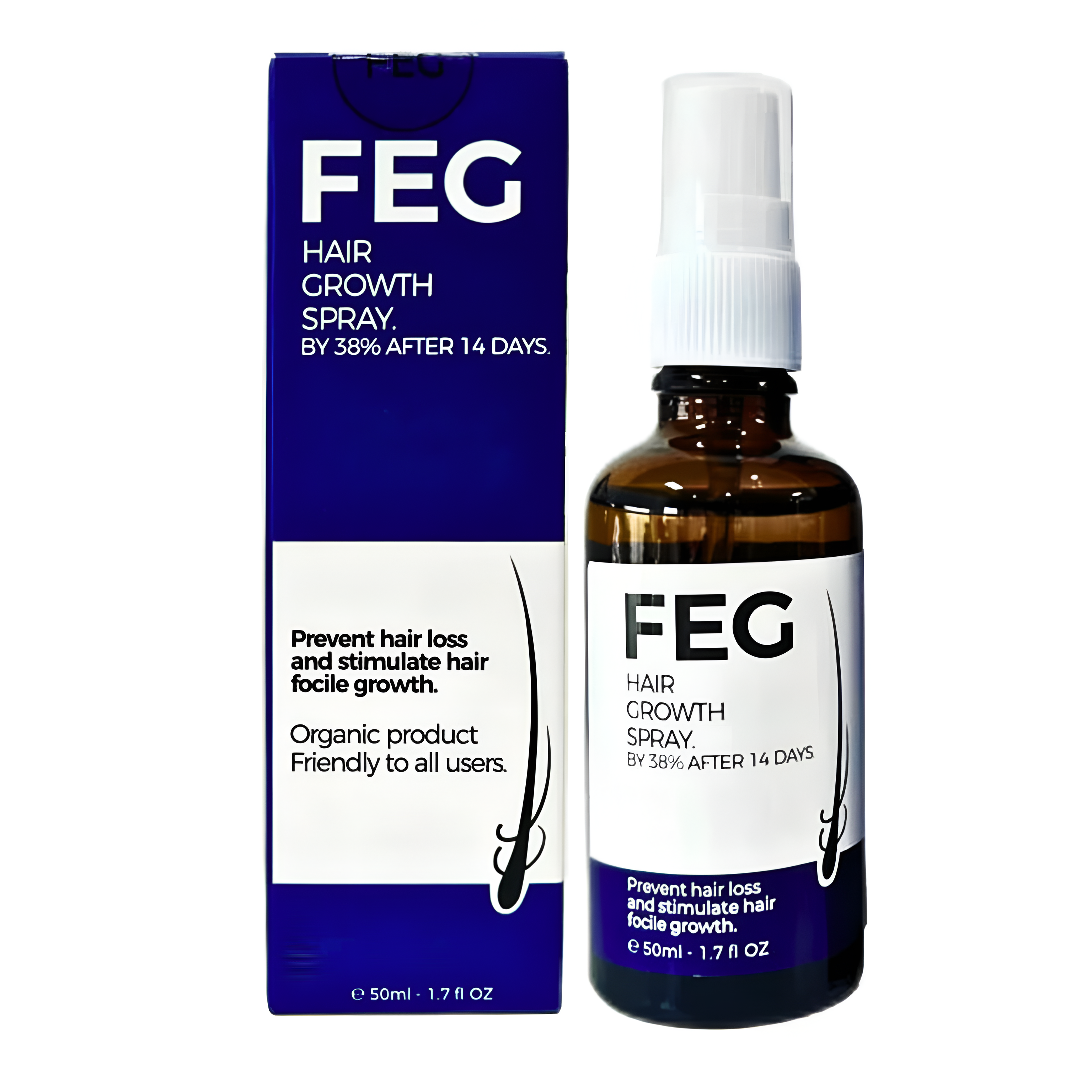 FEG PLUS Hair & Beard Regrowth Spray 50ml �Anti Hair Loss Formula with Minoxidil, Redensyl & Natural Extracts