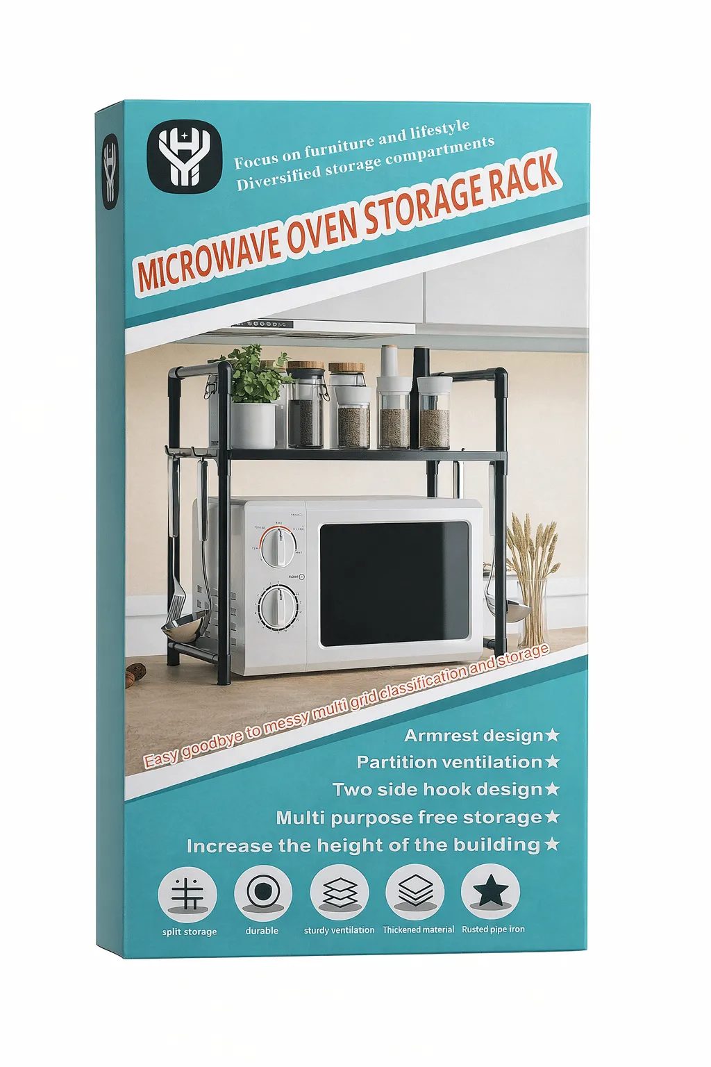 Microwave Oven Storage Rack 2-Tier Kitchen Organizer – photo 4