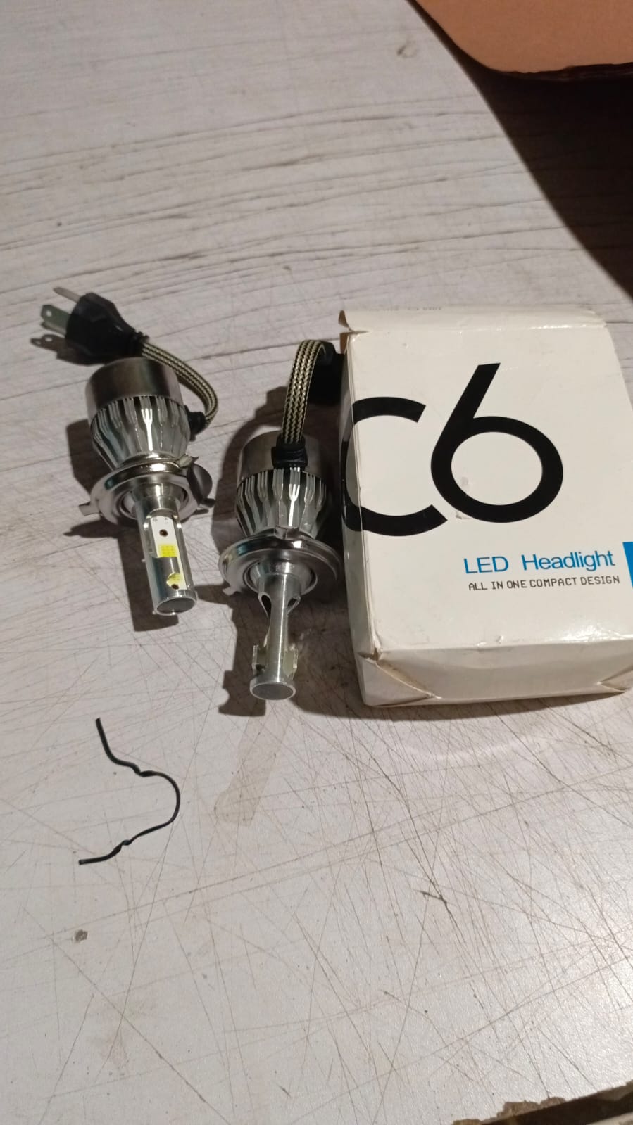 2PCS C6 H4 LED Headlight Bulbs �72W 7600LM COB Car Headlights 6000K White High Brightness