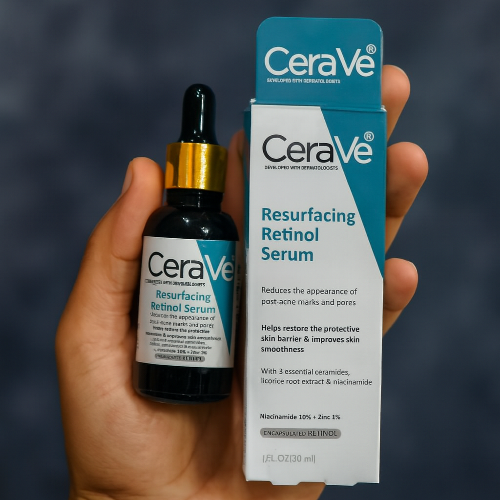 Cerave Resurfacing Retinol Serum 30ml �Gentle Face Serum For Smoother Skin Texture, Reduces Post Acne Marks, And Restores Healthy Radiant Complexion