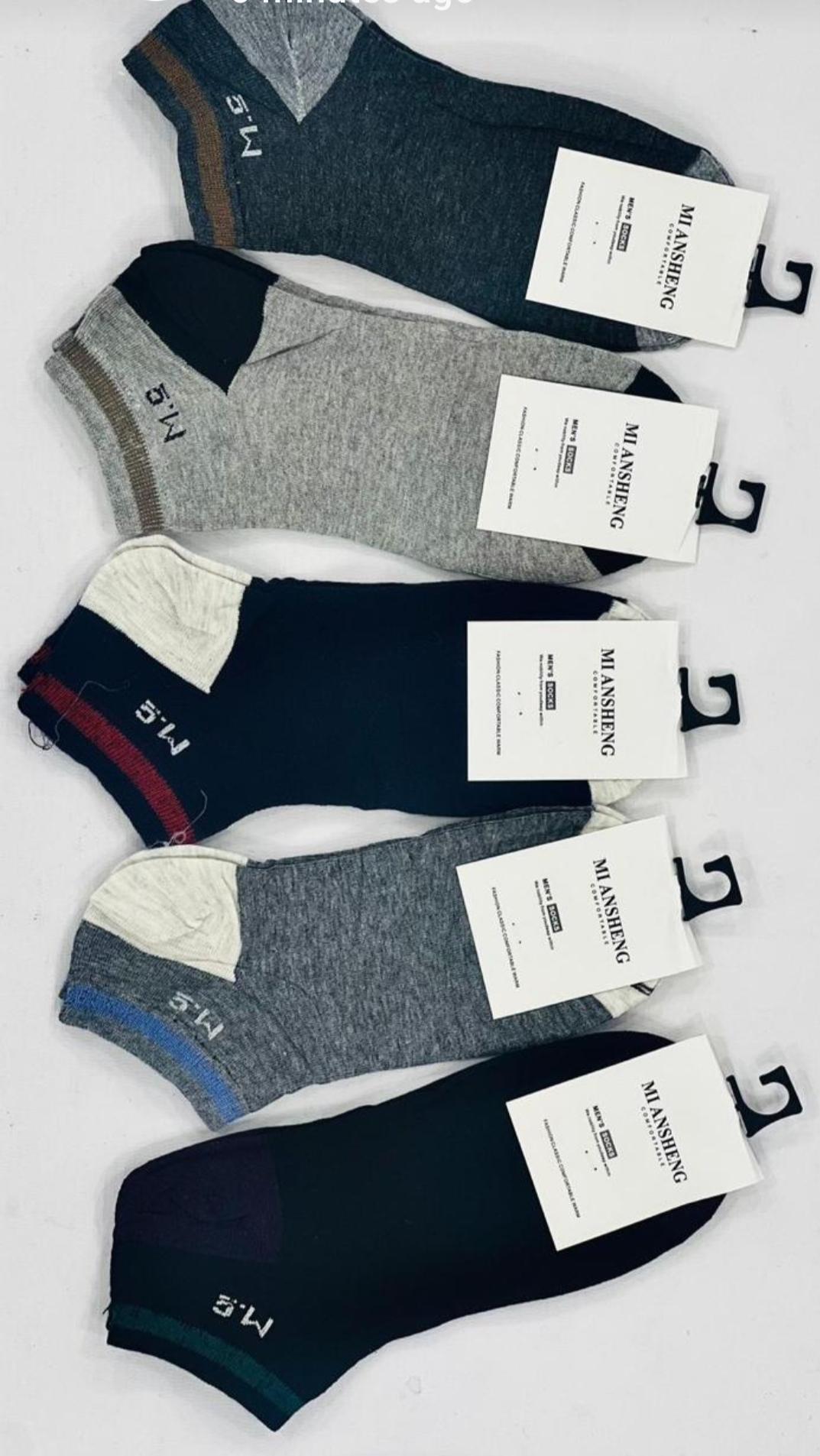 Pack Of 2 Pair Anklet Socks For Men �Soft, Breathable, And Stretchable Low-Cut Socks For Daily Comfort And Style (Random Design)