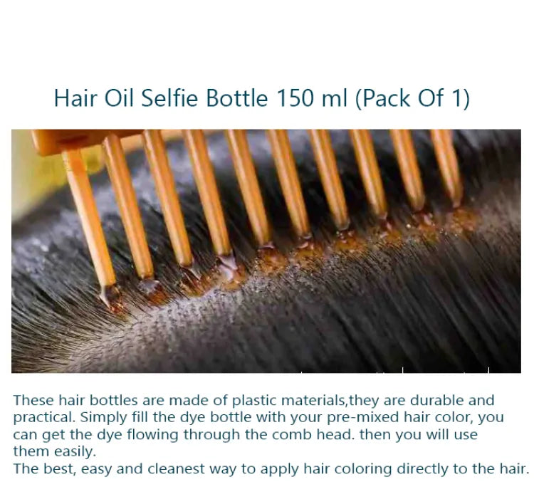 Hair Oil Applicator Bottle, Root oiling Comb bottle for Hair Coloring, Shampoo, Oiling, Dye, and Scalp Treatment for home &amp; commercial (Empty Bottle)