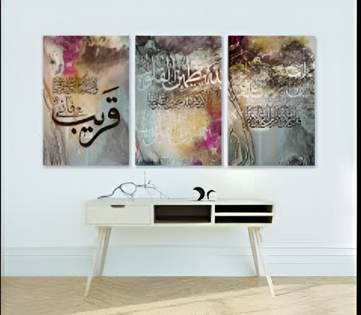 set of 3 sticky wooden frames for home office wall decore / sticky phototiles