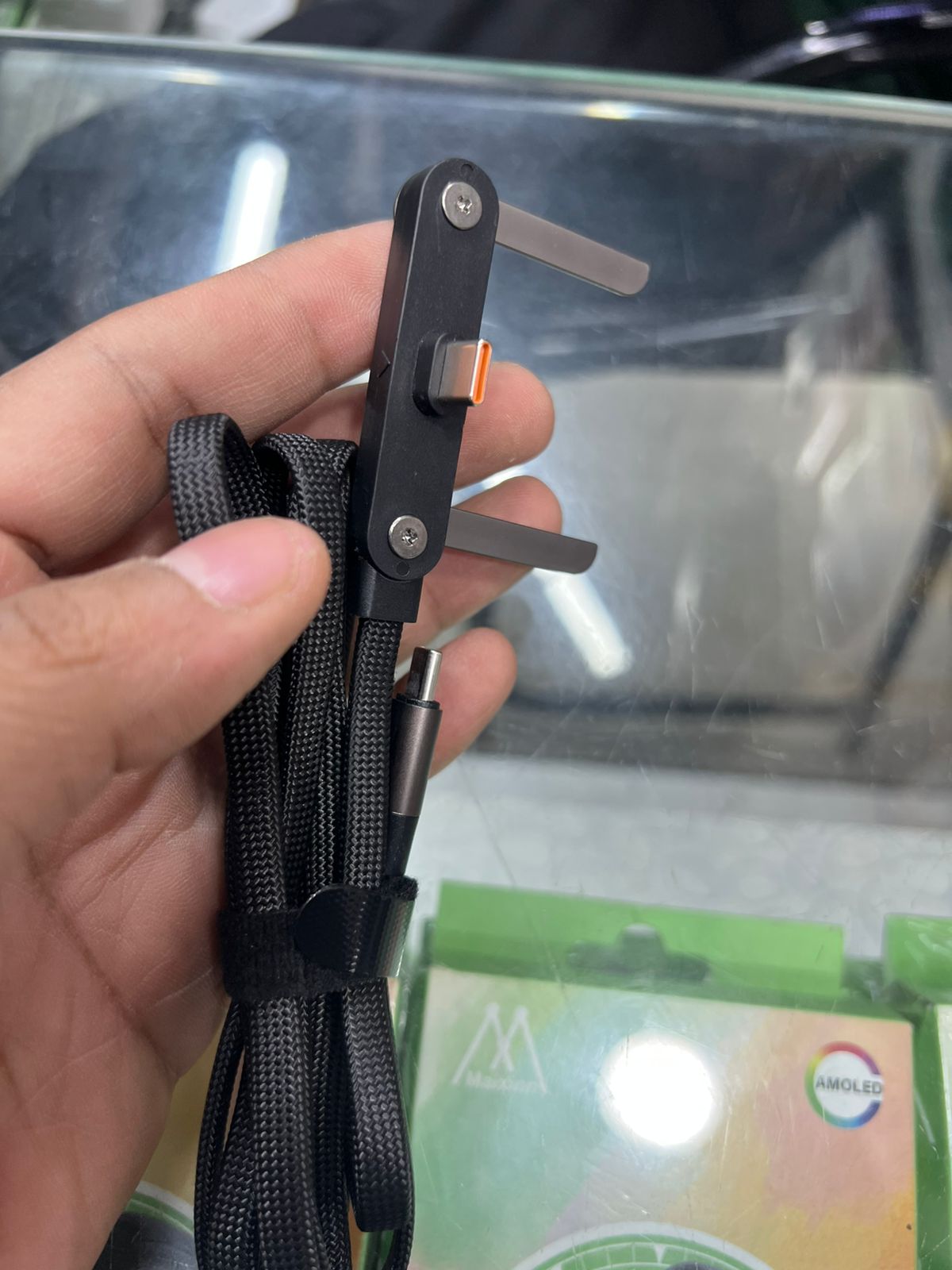 240W Type-C to Type-C Fast Charging Cable with Adjustable Stand �1.5M PD 3.1 90? Elbow Gaming Cable