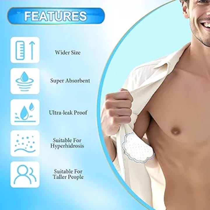 10 Pcs Breathable Sweat Pads For Men Comfortable Disposable Underarm Pads For Sweat Protection And Daily Freshness