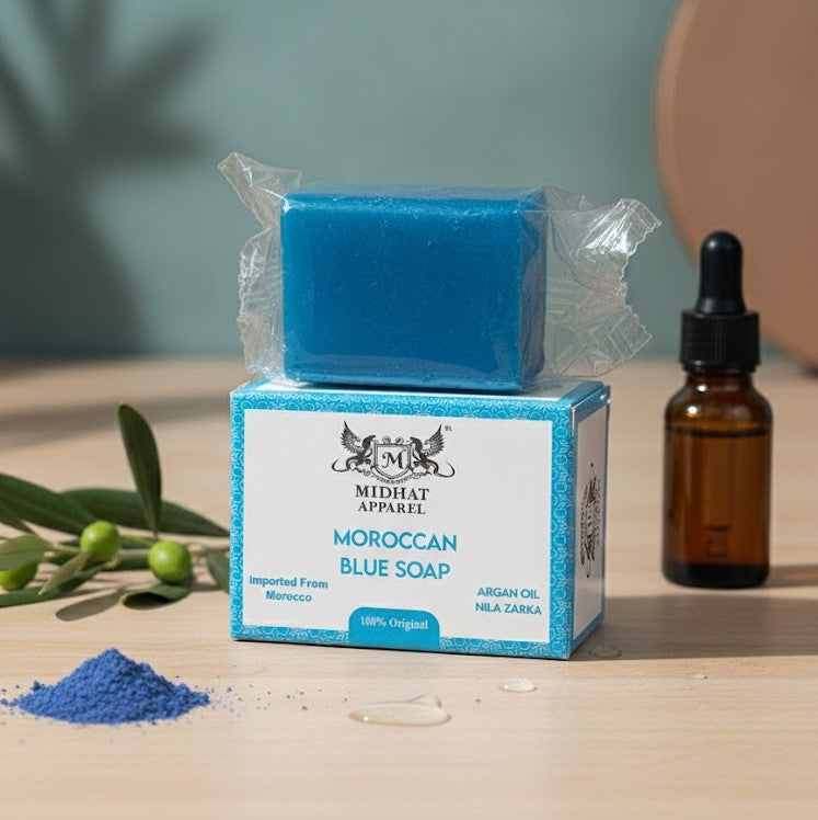 Midhat Apparel Moroccan Blue Soap For Premium Personal Care - 100Gram