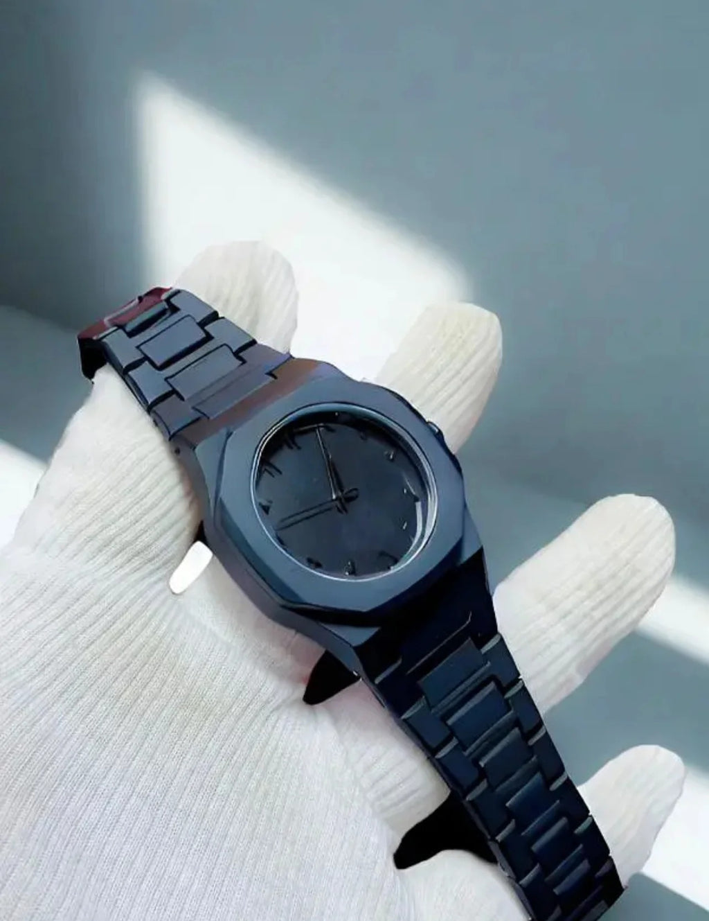 Full Black Aura Quartz Analog Watch �Lightweight Premium Design for Men & Boys (Without Box)