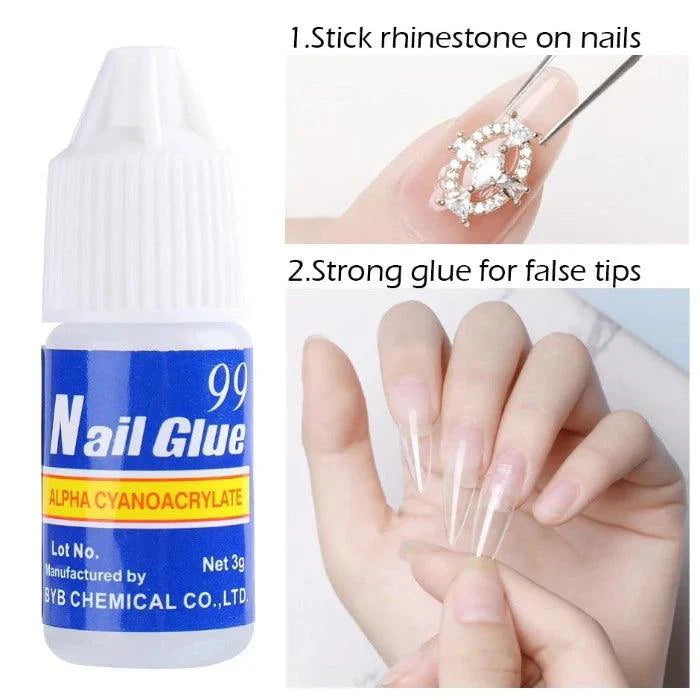 Pack of 5 �Strong Nail Glue for Nail Art, Decorations &amp; Artificial Nails �Quick-Drying Adhesive for Press-Ons, Nail Tips, Rhinestones &amp; DIY Manicure