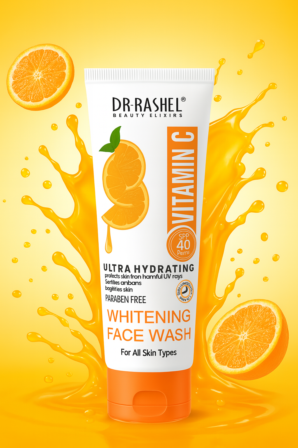 Dr Rashel Vitamin C Ultra Hydrating Whitening Face Wash �Brightening & Moisturizing Cleanser, 100ml (1 Pc)