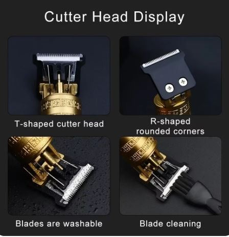 Metal Body Vintage T9 Hair Trimmer for Men �Professional USB Rechargeable Beard & Hair Cutting Machine | Precision Shaver with Powerful Motor