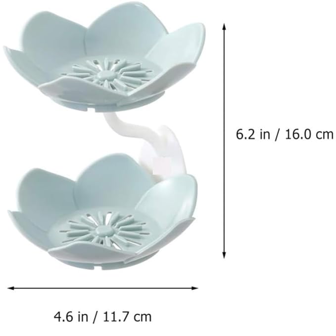 Wall Mounted Double Layer Lotus Flower Shaped Soap Holder (random color)