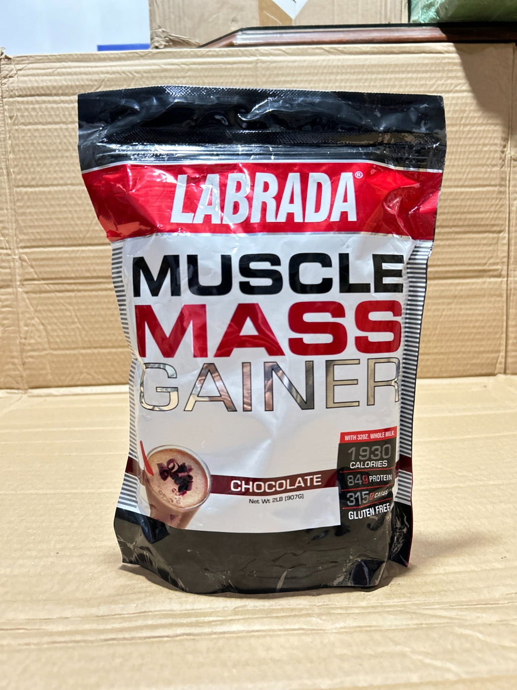 Labrada Nutrition Muscle Mass Gainer 2lbs Chocolate Flavor High-Calorie Weight & Muscle Gain Powder