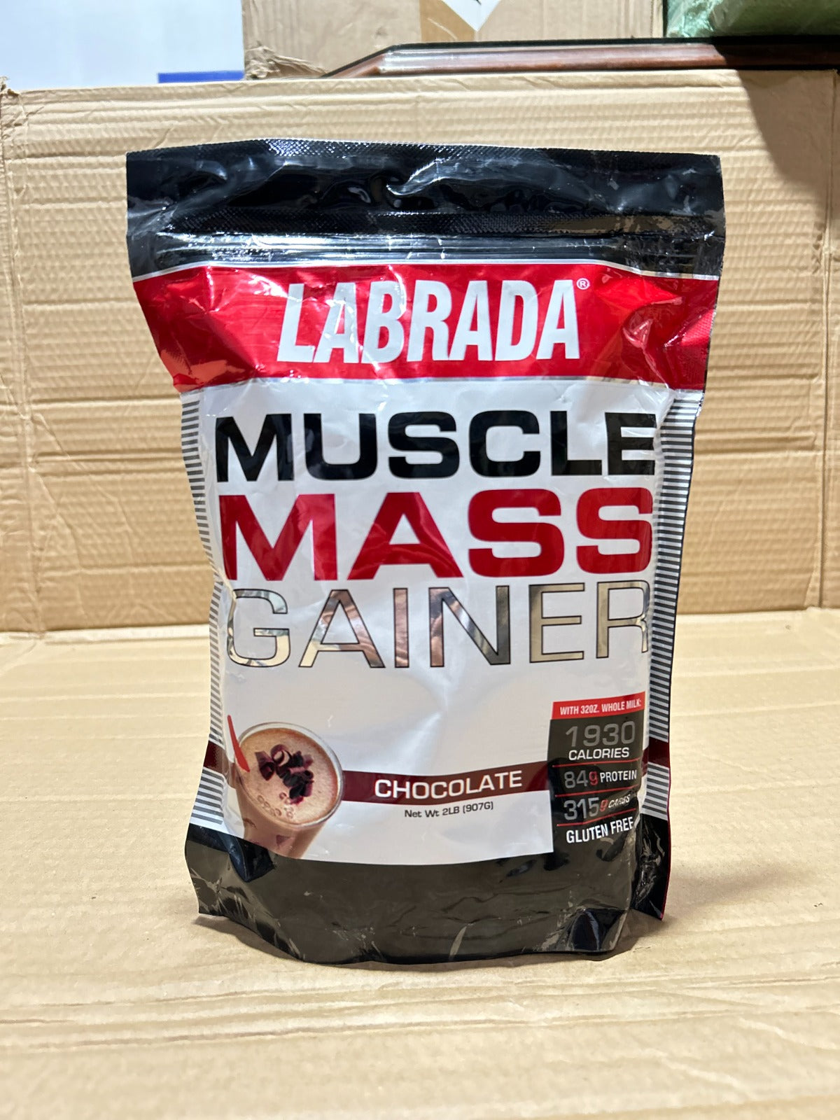 Labrada Nutrition Muscle Mass Gainer 2lbs Chocolate Flavor High-Calorie Weight & Muscle Gain Powder