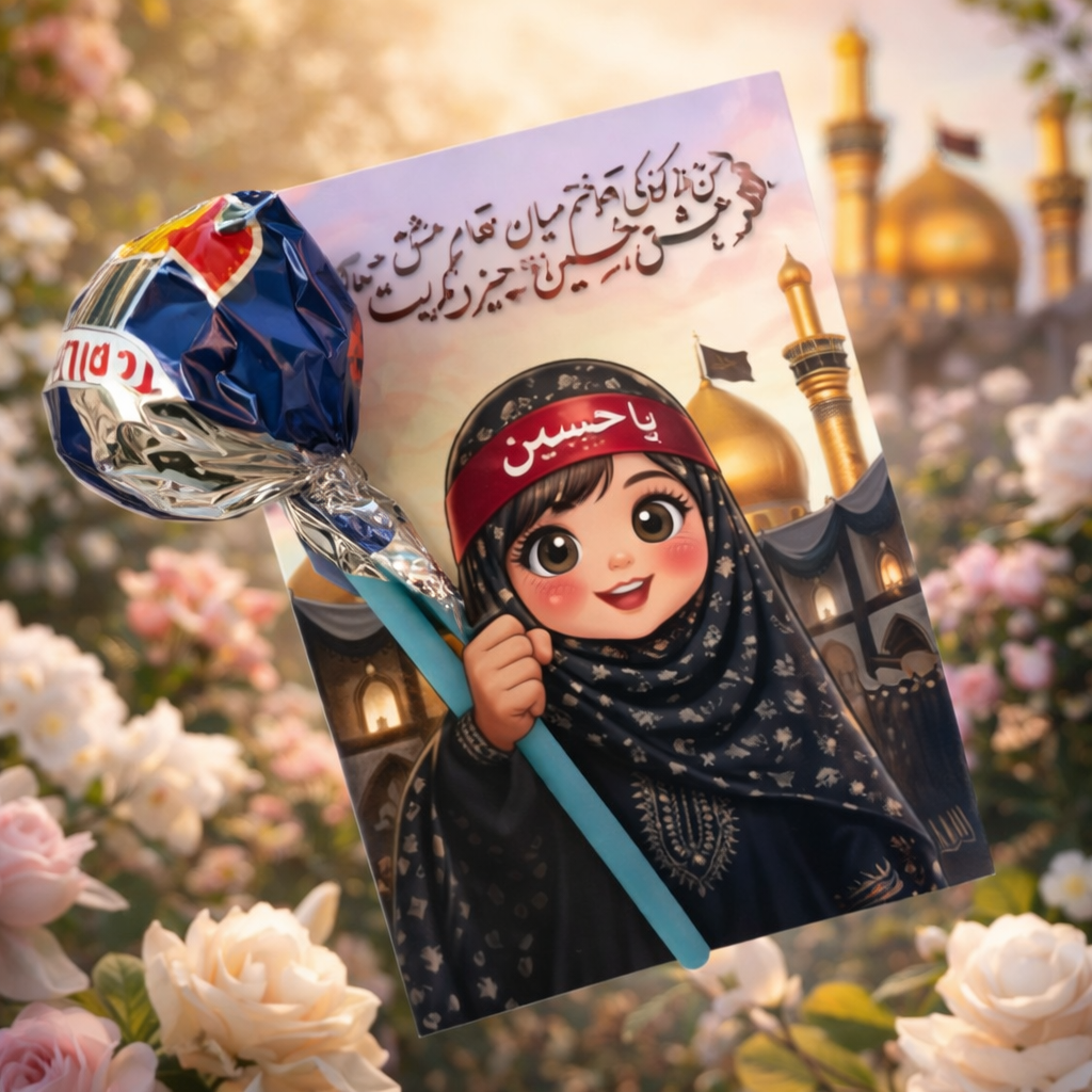 Muharram Niyaz Lollipop Gift Card Pack �Islamic Goody Bag Giveaways for Kids - Pack of 12