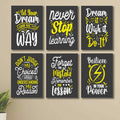 6 PC Wall Decor Cardboard Phototiles With Double Tape And Educational Discipline Quotes(8*11size)