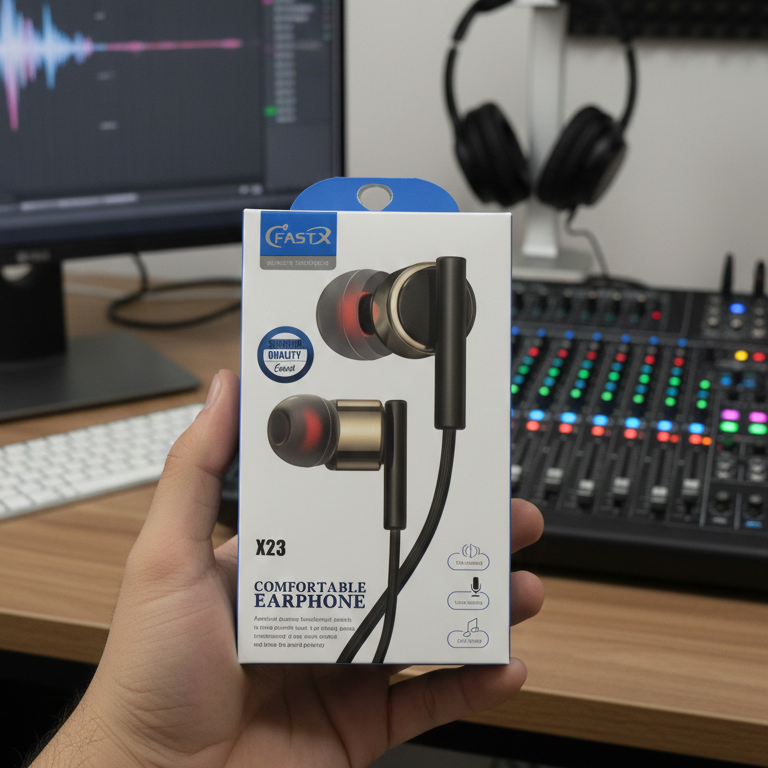 Fast X X23 Wired Earphones | Comfortable Fit | Powerful Bass | HiFi Stereo | HD Sound | Voice Calling