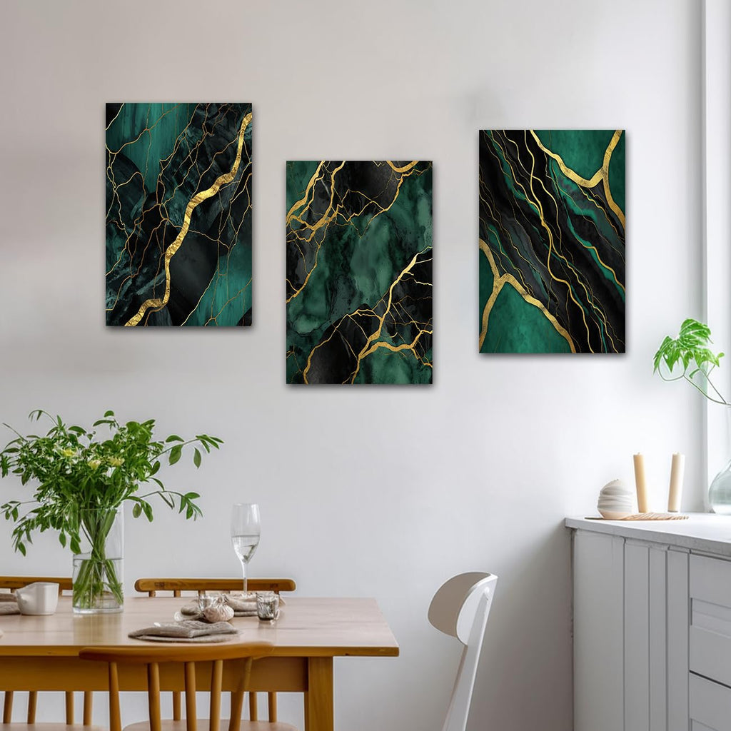 3 Pc Marble Design Phototiles Wall Art Set | Elegant Self-Adhesive | Premium Smooth Finish | Size 8x11