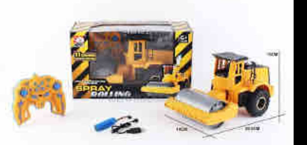 Construction Machine Roller �Remote Control Toy with Spray Effect, Heavy Duty RC Vehicle for Kids & Adults