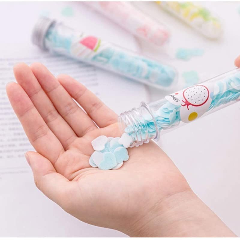 Portable Mini Paper Soap Sheets in Travel Tubes �Scented Disposable Hand Wash Flakes