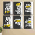 6 PC Wall Decor Cardboard Phototiles With Double Tape For Back Sticking �Turn Pain Into Power(8*11size)