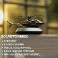 Solar Powered Car Aroma Diffuser Helicopter Air Freshener �Dashboard Perfume Decor | Metal + ABS, Refillable Fragrance