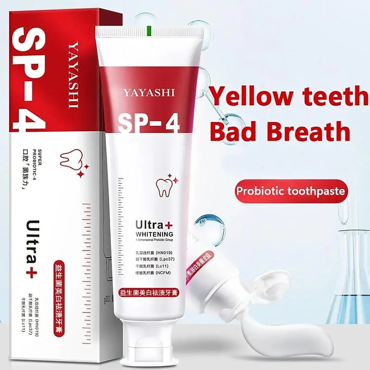 Yayashi SP 4 Ultra Whitening Toothpaste �Strong Stain Removal & Fresh Breath Daily Oral Care (120g)