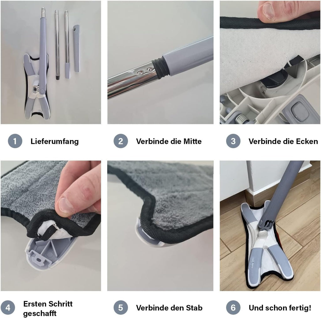 XMOP Floor Mop | Advanced Cleaning Technology | Easy Floor Wiping | Microfiber Head | Durable & Portable | With 1 Cloth