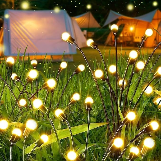 Garden Lights �New Upgraded Solar Powered Firefly Lights, Outdoor Waterproof Vibrant Decorative Lighting for Home & Garden (Warm Light)