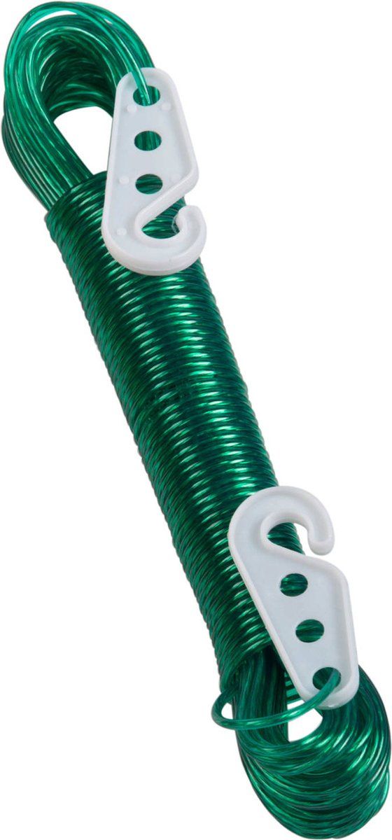 20M PVC Coated Metal Laundry Rope with Tensioner �Strong Outdoor Clothesline Wire (Random Color)