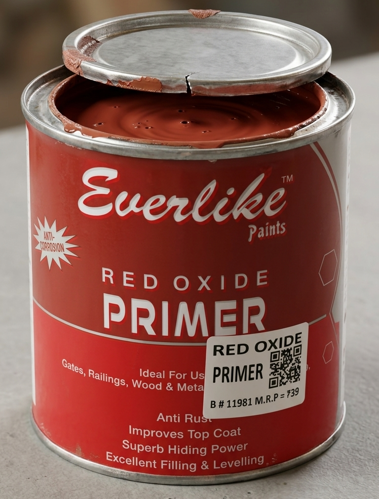 Everlike Red Oxide Primer 0.91 Liter �Anti Rust Metal & Wood Primer for Strong Base Coating