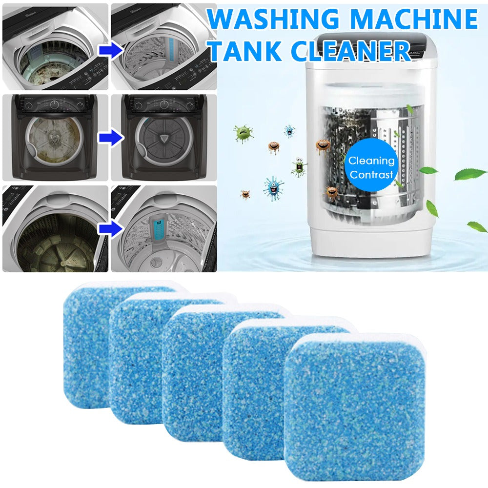 Tab Washing Machine Cleaner �Effervescent Detergent Tablets, Deep Clean for Washer & Pipes, Keeps Machine Fresh