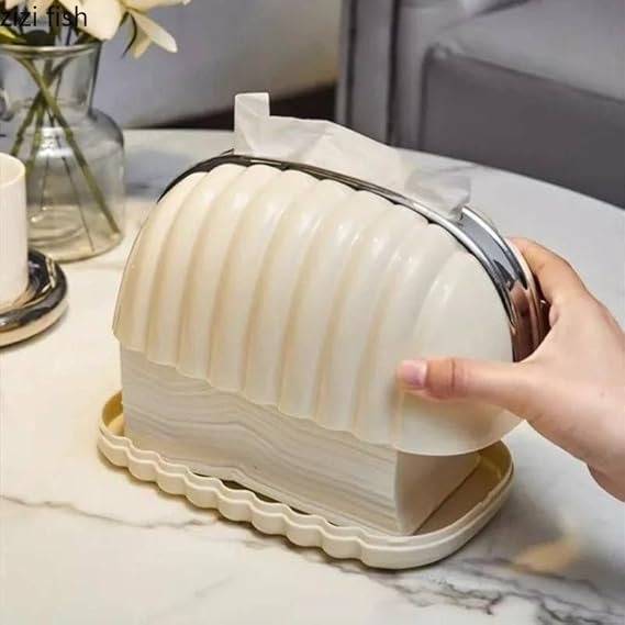 Decorative Shell Tissue Box Case Elegant And Modern Napkin Holder Stylish Daily Use Home And Office Accessory